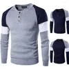 Men's T Shirts ZOGAA Mens Fashion Plain Shirt Long Sleeve Cotton Casual Pullover Jumper Hoodie O-neck Patchwork Men Clothing