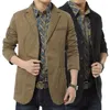 Men's Jackets Spring Blazer Jacket Men Autumn Casual Business Coat Cotton Denim Bomber Military Army Khaki Jaqueta Masculina 4XL