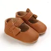 İlk yürüyüşçüler sevimli bebek pu deri kız moccasins bowknot yumuşak taban kaymaz ayakkabı ayakkabıları