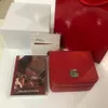 Novo quadrado vermelho para caixa de relógio relógio livreto cartão tags e papéis em inglês relógios caixa original interior exterior masculino relógio de pulso box191w