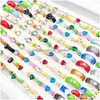 Bracelets De Charme Mode 20 Pcs / Lot Résine Acrylique Cristal Strass Anneaux Transparent Colorf Femme Fille Style Mixte Doigt Ba Dhgarden Dhsfx