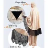 Vêtements ethniques Jilbab pour femmes 2 pièces ensemble vêtement de prière musulmane Abaya longue Khimar Hijab robe Ramadan robe Abayas Dubaï Islam Niqab