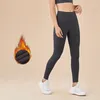 Leggings pour femmes Essayez de BN Winter Warm Fitness Yoga Pantalon Nylon Taille haute Poche Soft Elastic Entraînement Courir Sexy Gym Vêtements