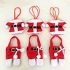 Kerstdecoraties 3 Sets Fancy Santa voor huis zilverwerkhouders zakken zakken eettafel decor decoratie