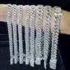 Großhandel 10MM 12MM 14MM Moissanit Kubanische Kette Halskette Fabrik Direkt Hip Hop Stil Vvs Diamant 925 Silber kubanischen Link Armband