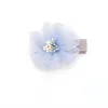 Hair Accessories 10Pcs/Lot In Sweet Snow Yarn Flower Clips For Girls Safety Hairpins Barrettes Headwear Kids Rope