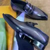 Mäns formella läderskor Klassiska fyrkantiga tå Oxford -skor Herrens formella affärsbindningar upphandgjorda och konstgjorda färgade