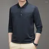 Herren Polos Männer Grau Blau Bequeme Poloshirts Schafwolle Viskose Polyester Mischgewebe Tops Männliche Elegante Hautfreundliche Kleidung Kleidung 2023