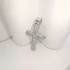 Bijoux fins en argent Sterling 925, pendentif croix épaisse, collier en Zircon serti pavé pour hommes