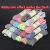 Shoe Parts Accessories 1 Pair Reflective Shoelaces Top Quality Round Shoe Laces Boots and Sneaker Shoelace 19 Colors Length 100cm 120cm 140cm 160cm 231102