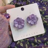 Boucles d'oreilles Sexy à fleurs violettes pour femmes, accessoires de Club de fête, bijoux à la mode, perles coréennes