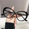 Sonnenbrille Mode Cat Eye Anti Blaues Licht Pochrome Gläser Frauen Vintage Dreieck Metallrahmen Farbwechsel Schutz Brille