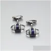 Gemelli Gemelli di lusso Gemelli in stile classico di alta qualità 4 colori con fermagli per gioielli con consegna a goccia Dhl3P