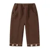 Pantaloni Neonate Pantaloni in pile Bambino Bambini Gamba larga 2023 Autunno Inverno da 1 a 6 anni Fiore Pantalone per bambini Abbigliamento Stile coreano