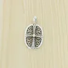 B155 S925 Sterling Silver Prendant Cross Flower Punk Hip Hop Style Personaled Classic Jewelry Gift for Lover