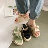 Sandaler Butterfly-Knot Women tofflor Fairy Style Lady Summer Flip Flops Thick Soled Roman Sandals Fashion Female Couase Shoes 230403