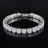 リンクブレスレットシルバーカラーハンズ3mm 5mm 17cm 19cm czテニスブレスレットbangle for wedinde fashion Jewelry卸売パーティーギフトS5650