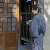 Etnische kleding Japanse kimono -stijl mode -patroon bloemen yukata mannen met riem haori hoogwaardige casual vrije tijd traditionele kleding