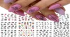 12 pièces décalcomanies de transfert d'eau bijoux floraux autocollants pour ongles géométrie noire conceptions creuses enveloppes curseur décoration manucure ongles Art 2059683