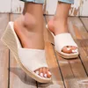 Tofflor sommarplattform kvinnor kilar sandaler skor designer höga klackar flip flops slingback klänning pumpar strand glider 2023