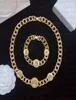 Fashion Designer Necklaces V Pendant Banshee Head 18K Gold Plated Bracelets Earrings Rings Birthday Festive Engagement Gifts V121193030