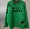 Haute qualité Luxe Femmes Designer Vert TricotéSweater Lettres Pull Femme Sweat à capuche à manches longues Femme Noir Sweat-shirt Tricots avec trous Tops Vêtements