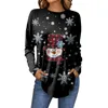 Felpe con cappuccio da donna Felpa da donna T-shirt a maniche lunghe di Natale 3d Stampa creativa di Natale Top Tees Pullover Harajuku oversize femminile