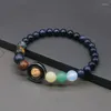 Charm Bracelets Universe Solar System 팔찌 도매 8 행성 천연 석재 여자 남성 선물 그녀의 my10