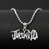 Hip Hop Rapper JUICE WRLD Necklace Strand Beads Chain Stainless Steel Letter Pendant Necklace Jewelry Fans Gift femme Mujer Y0301299a