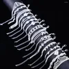 Bracelet 10 pcs/lot de luxe brillant argent strass femme bracelets pour femme zircon cubique mariée mariage ensemble de bijoux