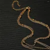 Hanger kettingen roestvrijstalen meerlagige lagen halve maan ketting voor dames 3 lagen kralenketens choker sieraden