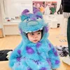 Speciella tillfällen söt sully monster kostym för barn halloween rolig outfit baby pojke flicka vinter cosplay kläder varm mjuk romper blå kostym 231110