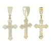 Anhänger Halsketten Iced Out Kreuz Anhänger Tennis Kette Halskette Für Männer Mit Gold Farbe Seil Link Halsketten Hip Hop Schmuck geschenk Drop D Dhryl