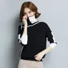 Women's Sweaters 2023 Autumn Winter Women Knitted Pullovers Turtleneck Long Sleeve Solid Color Elastic Short Sweater LTT048