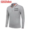 Herrpolos avancerad bomullsverksamhet Casual Long Sleeved Polo Shirt Anpassad logotyp Arbetskläder Kulturell personlig broderi