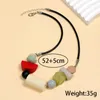 Pendant Necklaces Geometric Acrylic And Wood Bead Pendants For Women Statement Bib Necklace Vintage Collar Jewelry