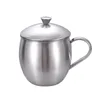 Mugs 304 Stainless Steel With Lid Beer Coffee Mug Camping Anti-Scalding Tea Water Cold Drink Cup Home Milk Use Portable Gargle Cups