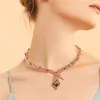 Viennois Gül Altın Renkli Yılan Kolye Kadın Chokers Kolyeler Rhinestone Kristal Zincir Kolyeleri Düğün Partisi Takı J19072126