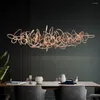 シャンデリアはペンダントランプをリードしているレストランの装飾用のモダンな贅沢品の木の装飾ハング2023照明ライト