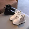 Stiefel Kinder Leder 2023 Herbst Winter kinder Wasserdichte Nicht-slip Gummi Laufsohle Knöchel Jungen Mädchen Kleinkind Schuhe