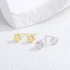 Boucles d'oreilles à tige en argent Sterling 2023 S925, petite Rose pour femmes, série Sen, trou d'oreille Simple creux