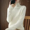 Women's Sweaters Women Knit Jumpers Turtleneck High Neck Sweater Pullovers Solid Color Stretch Harajuku Fall Winter Clothes Lady Tops White