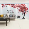 벽 스티커 DIY 대형 크기 귀여운 커플 PO 벽 데칼 종이 나무 장식 아트 TV 배경 배경 벽지 홈 장식 거실 데칼 230403