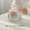 Şarap bardak büyük kulak dikey şerit cam bardağı niş tasarım şık kupa yüksek görünümlü su kahve ve süt