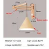 Wandlampen Japanse stijl Log Windlamp Intrekbaar Opvouwbaar Nachtkastje Noordse schommelarm Gangpad Gang Slaapkamer Art