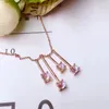 Цепи натуральные светло -голубые ожерелье лунного камня S925 Sliver Natural Gemstone Подвеска милая нота Женская девочка подарок украшения