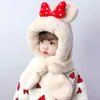 Cappelli Sciarpa Cappello Ragazzi Ragazze Bambino Inverno Addensato Caldo Un pezzo Autunno Carino Bambini Fiocco Protezione per le orecchie