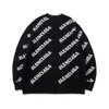 Ontwerper Balencaiiga Sweaters Hoge kwaliteit 800G Parijs Label Familie Dikke dubbele laag Bullet Screen Letter Jacquard Loose Fit B Mens Sweater Dames Knitte Wu6f