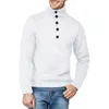 Giacche da uomo Felpe da uomo Mezzo dolcevita Maglioni da uomo Bottone Collo Tinta unita Caldo Slim Felpe spesse Pullover invernale