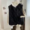 Women's Vests Vintage Cotton Coat Vest Sleeveless Quilted Jacket Cardigan Button Pocket Japanese Short Tops Warm Waistcoat Women